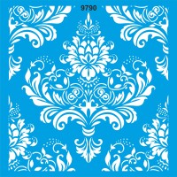 Damask Deseni - Stencil Boyama Şablonu - StencilSepeti