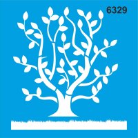 Bahçe Ağacı Stencil Boyama Şablonu - StencilSepeti