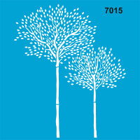 Ağaçlar Stencil Boyama Şablonu - StencilSepeti