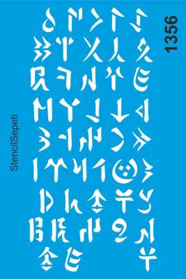 Alfabe - Stencil Desen Şablonu - 1