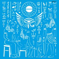 Antik Mısır Deseni Stencil Boyama Şablonu - StencilSepeti