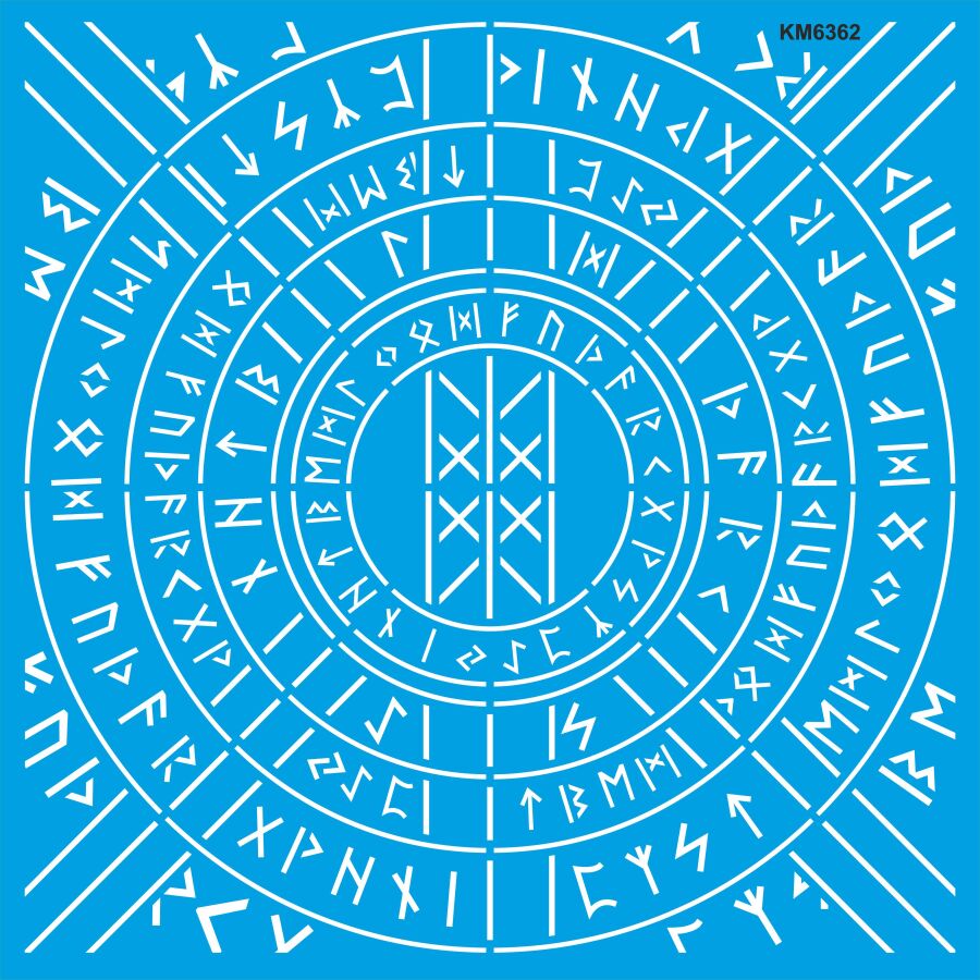 Antik Pusula Deseni Stencil Boyama Şablonu - 1