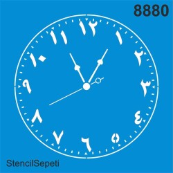 Arapça Duvar Saati - Stencil Boyama Şablonu - StencilSepeti