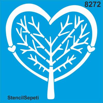 Aşkın Ağacıı - Stencil Boyama Şablonu - 1