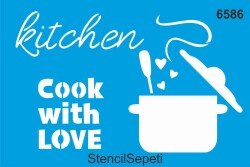 Aşkla Pişti - Stencil Boyama Şablonu - StencilSepeti