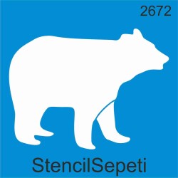 Ayı Deseni - Stencil Boyama Şablonu - StencilSepeti