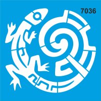 Aztek Kertenkele Stencil Boyama Şablonu - StencilSepeti