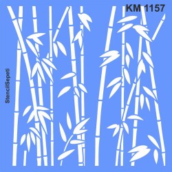 Bambu Duvar Deseni - Stencil Desen Şablonu - StencilSepeti