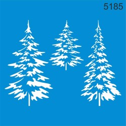 Çam Ağacı Deseni - Stencil Boyama Şablonu - StencilSepeti