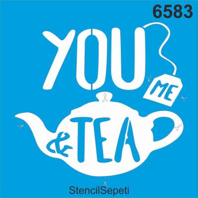Çay Saati - Stencil Boyama Şablonu - 1
