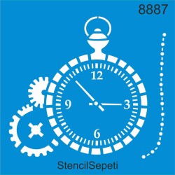 Cep Saati Deseni - Stencil Boyama Şablonu - StencilSepeti