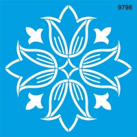 Çiçek Deseni - Stencil Boyama Şablonu - StencilSepeti