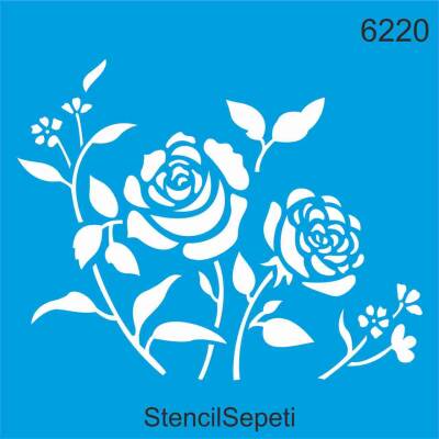 Çiçek Deseni - Stencil Şablon - 1