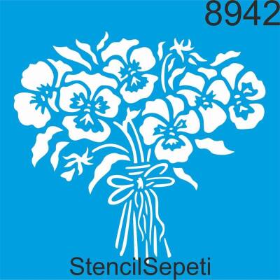 Çiçek Deseni - Stencil Şablon - 1