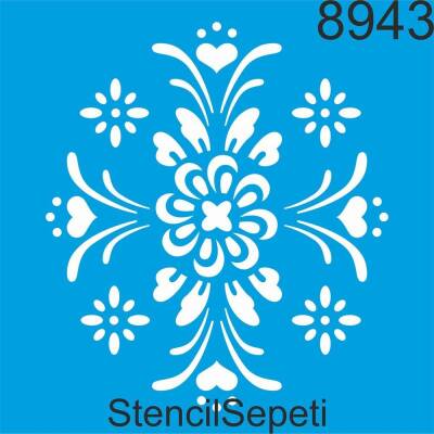 Çiçek Göbek Deseni - Stencil Şablon - 1
