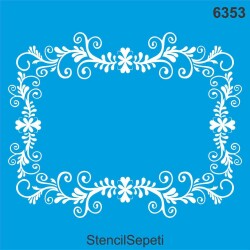 Çiçekli Çerçeve - StencilSepeti