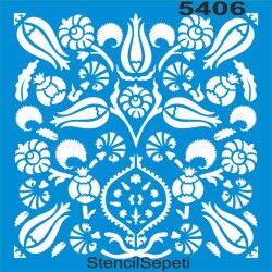 Çiçekli Desen - StencilSepeti