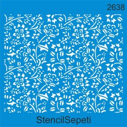 Çiçekli Desen - Stencil Boyama Şablonu - StencilSepeti