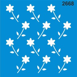Çiçekli Duvar Deseni - Stencil Boyama Şablonu - StencilSepeti