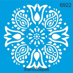 Çiçekli Göbek Deseni - Stencil Şablon - StencilSepeti