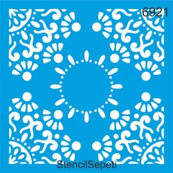 Çiçekli Göbek Deseni - Stencil Şablon - StencilSepeti