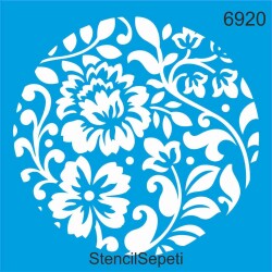 Çiçekli Göbek Deseni - Stencil Şablon - StencilSepeti