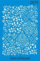 Çiçekli Karma Desen - Stencil Boyama Şablonu - StencilSepeti