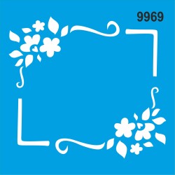 Çiçekli Köşe Deseni - Stencil Sepeti - StencilSepeti