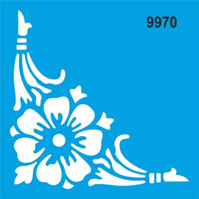 Çiçekli Köşe Deseni - Stencil Sepeti - 1