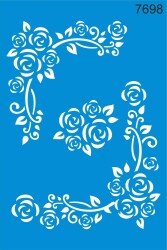 Çiçekli Köşe Desenleri - Stencil Boyama Şablonu - StencilSepeti
