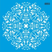 Çiçekli Göbek Deseni - Stencil Boyama Şablonu - StencilSepeti