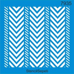 Çizgili Duvar Deseni - Stencil Şablon - StencilSepeti