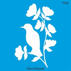 Daldaki Kuşlar - Stencil Desen Şablonu - StencilSepeti