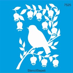 Daldaki Kuşlar - Stencil Desen Şablonu - StencilSepeti
