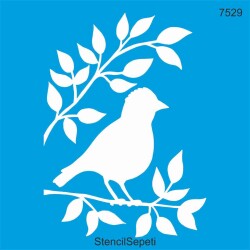Daldaki Kuşlar - Stencil Desen Şablonu - StencilSepeti