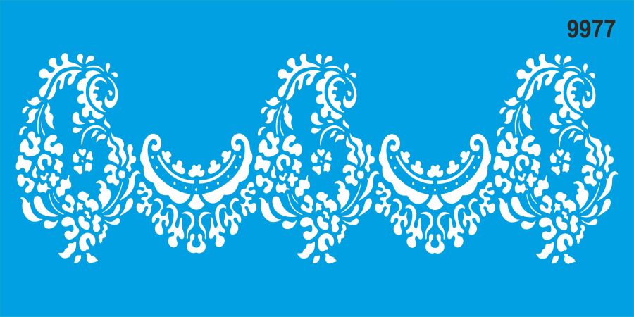 Damask Deseni - Stencil Boyama Şablonu - 1