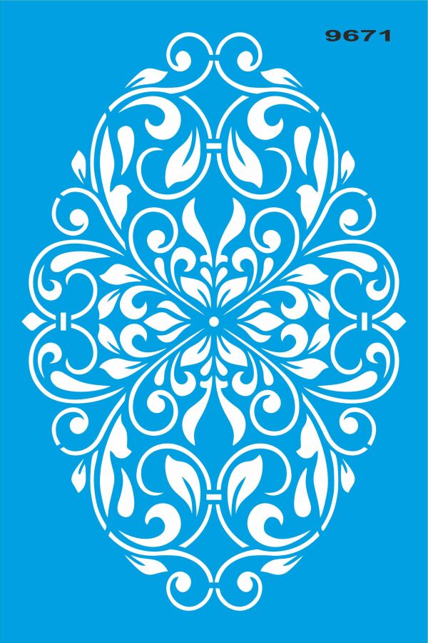 Damask Deseni - Stencil Boyama Şablonu - 1