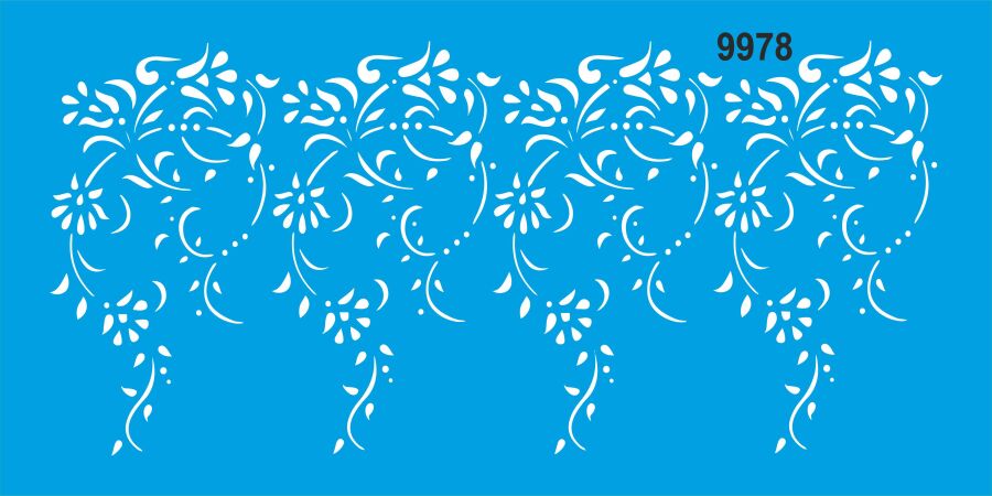 Damask Deseni - Stencil Boyama Şablonu - 1
