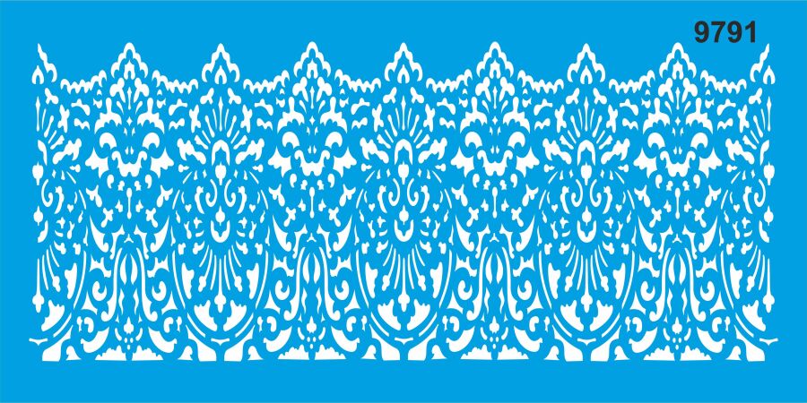 Damask Duvar Deseni - Stencil Boyama Şablonu - 1