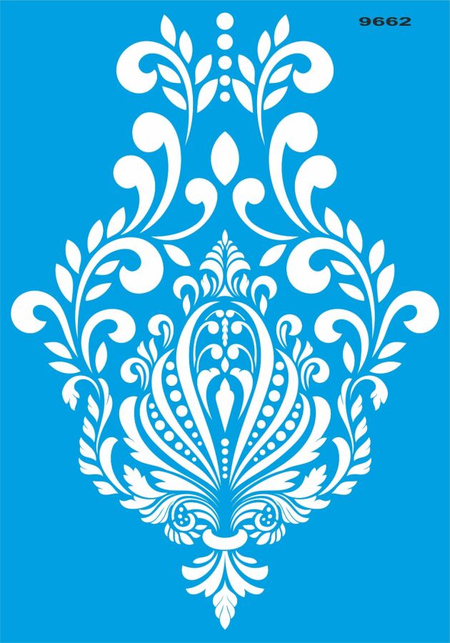 Damask Deseni - Stencil Boyama Şablonu - 1