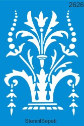 Damask Vazo Deseni - Stencil Boyama Şablonu - StencilSepeti