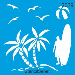 Deniz Kumsal Güneş 2 - StencilSepeti