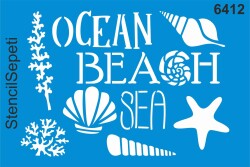 Deniz Kumsal Ve Kabuklar - Stencil Boyama Şablonu - StencilSepeti