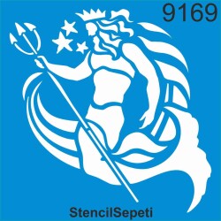 Deniz Tanrısı Poseidon - StencilSepeti