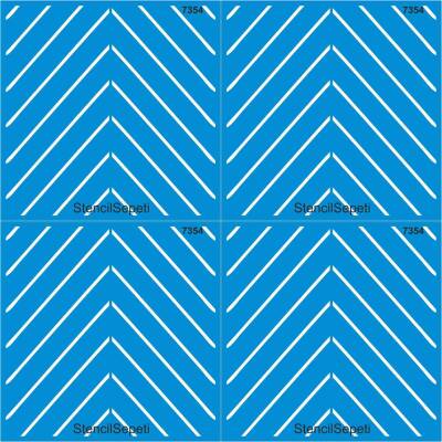 Diagonal Çizgili Desen - Stencil Boyama Şablonu - 2