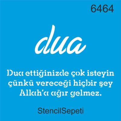Dua - Boyama Şablonu Stencil - 1