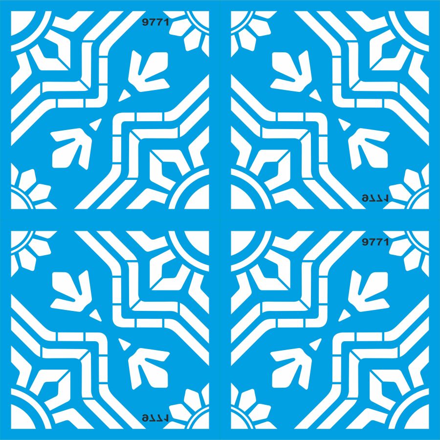Fayans Deseni - Stencil Boyama Şablonu - 2
