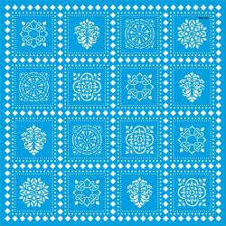 Geometrik Duvar Deseni - Stencil Boyama Şablonu - 1