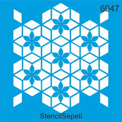 Geometrik Duvar Deseni - Stencil Şablon - 1
