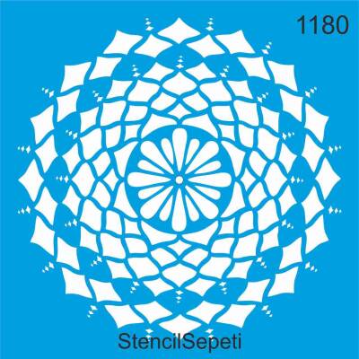 Geometrik Göbek Deseni - Stencil Şablon - 1